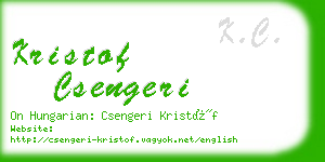 kristof csengeri business card